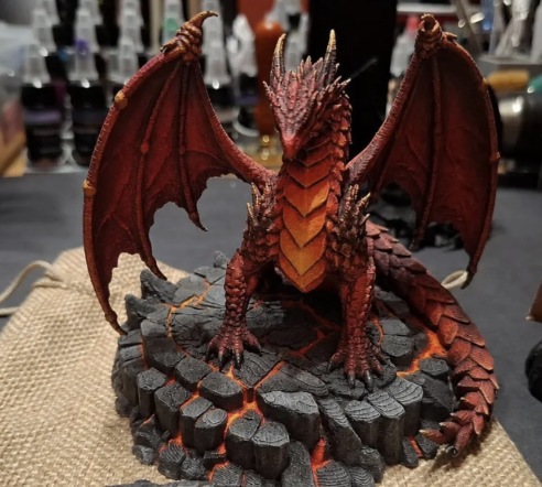 Ignar — Painted collectible dragon on a glowing lava base